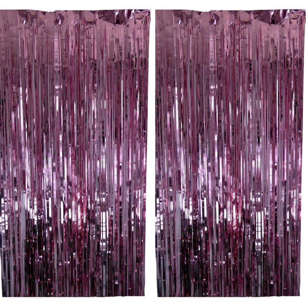 2 Pack Tinsel Foil Curtain for Photo Booth, Birthd